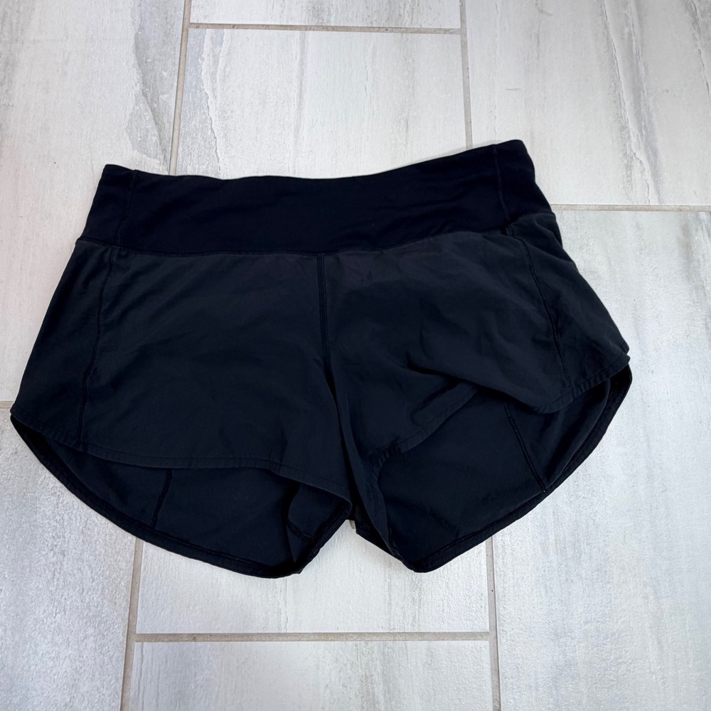 Lululemon Speed Up Low-Rise Lined Shorts Black Size 10 LW7AVBT